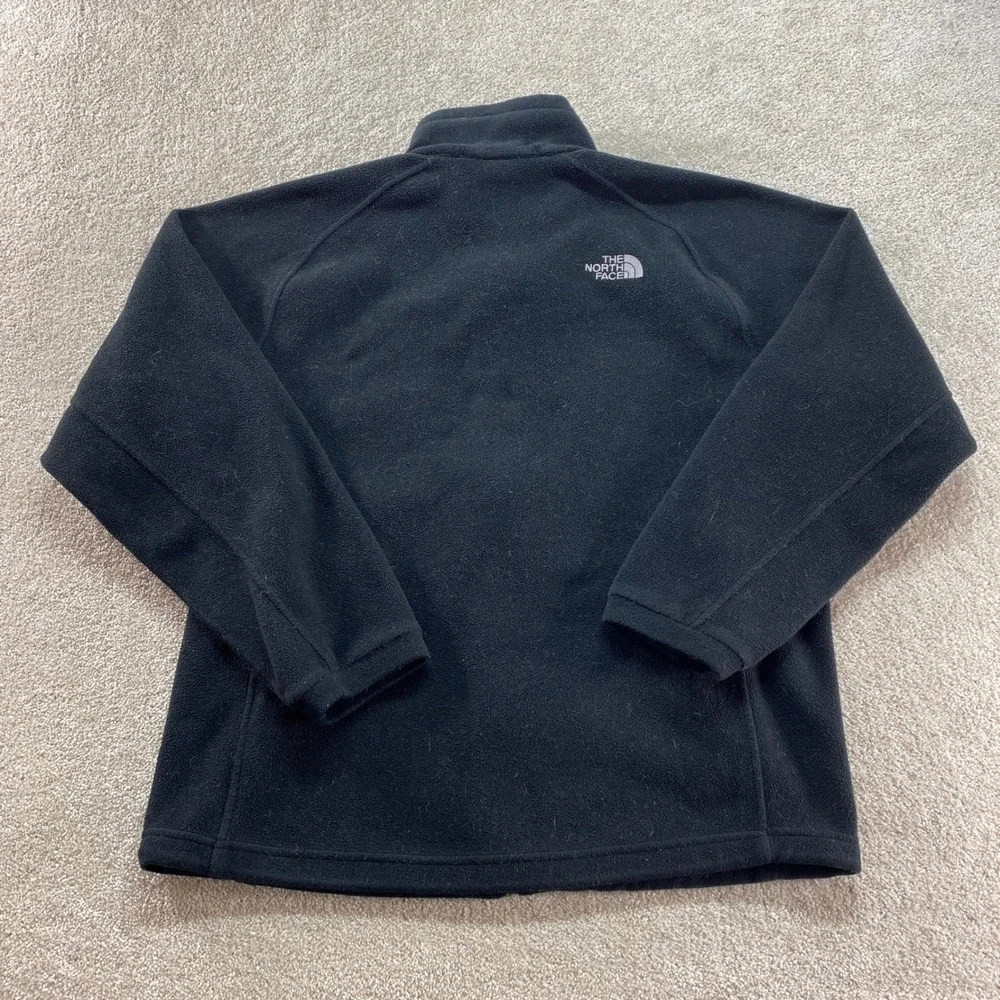 The North Face Full Zip Fleece Jacket Mens Large Black‎ TKA 100 Mock Neck Raglan